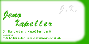 jeno kapeller business card